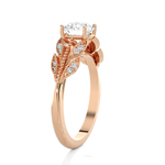Round Lab Grown Diamond Side Stone Engagement Ring