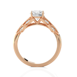 Round Lab Grown Diamond Side Stone Engagement Ring