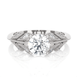 Round Lab Grown Diamond Side Stone Engagement Ring
