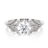 Round Lab Grown Diamond Side Stone Engagement Ring