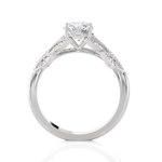 Round Lab Grown Diamond Side Stone Engagement Ring