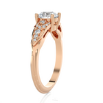 Round Lab Grown Diamond Side Stone Engagement Ring