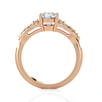 Round Lab Grown Diamond Side Stone Engagement Ring