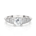 Round Lab Grown Diamond Side Stone Engagement Ring