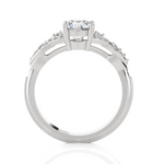 Round Lab Grown Diamond Side Stone Engagement Ring