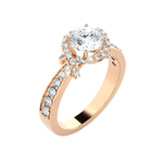 Round Lab Grown Diamond Halo Engagement Ring