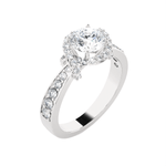 Round Lab Grown Diamond Halo Engagement Ring