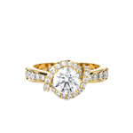 Round Lab Grown Diamond Halo Engagement Ring