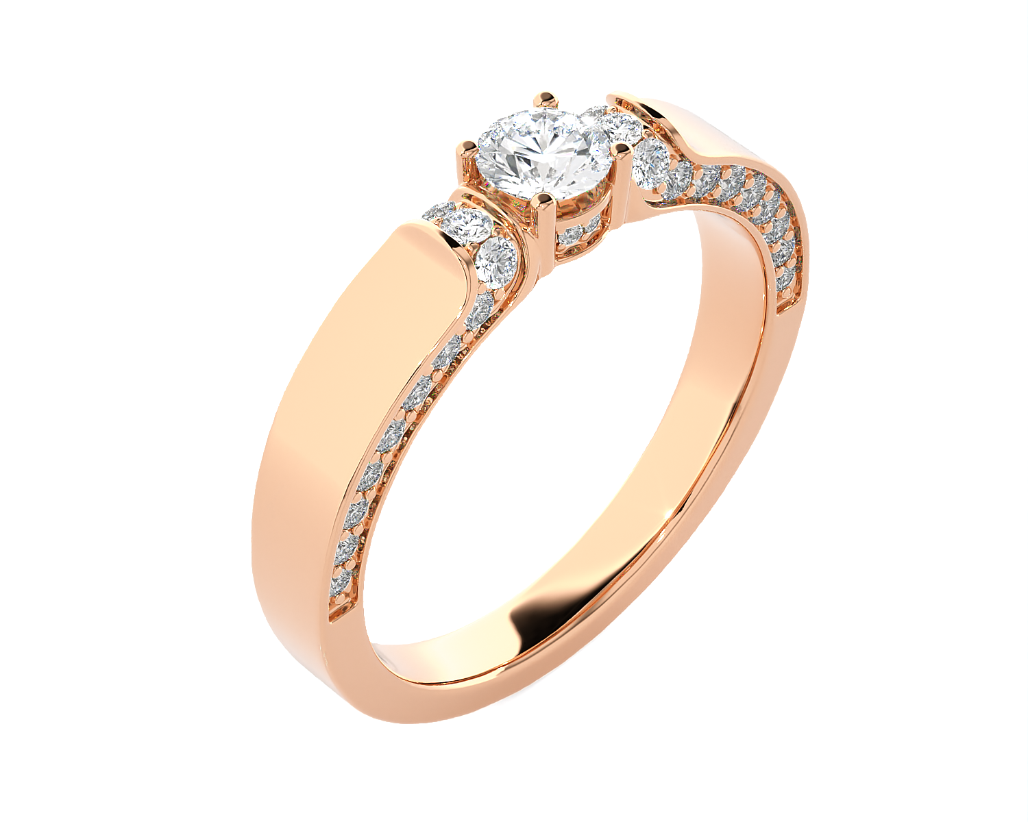 Round Lab Grown Diamond Solitaire Engagement Ring