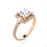 Princess-Cut Lab Grown Diamond Halo Engagement Ring