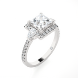 Princess-Cut Lab Grown Diamond Halo Engagement Ring