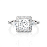 Princess-Cut Lab Grown Diamond Halo Engagement Ring