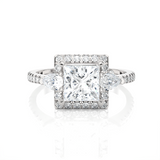 Princess-Cut Lab Grown Diamond Halo Engagement Ring