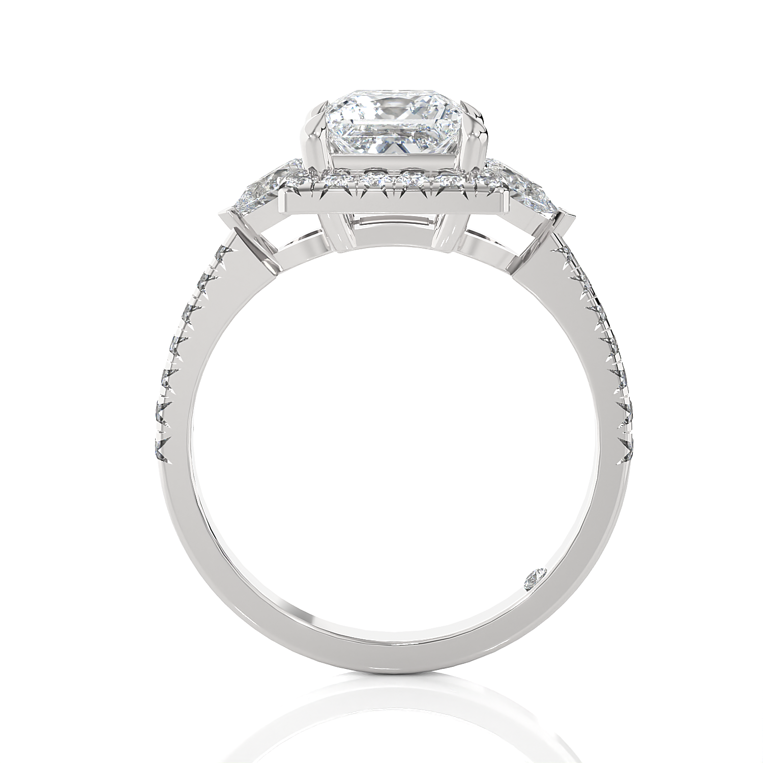 Princess-Cut Lab Grown Diamond Halo Engagement Ring