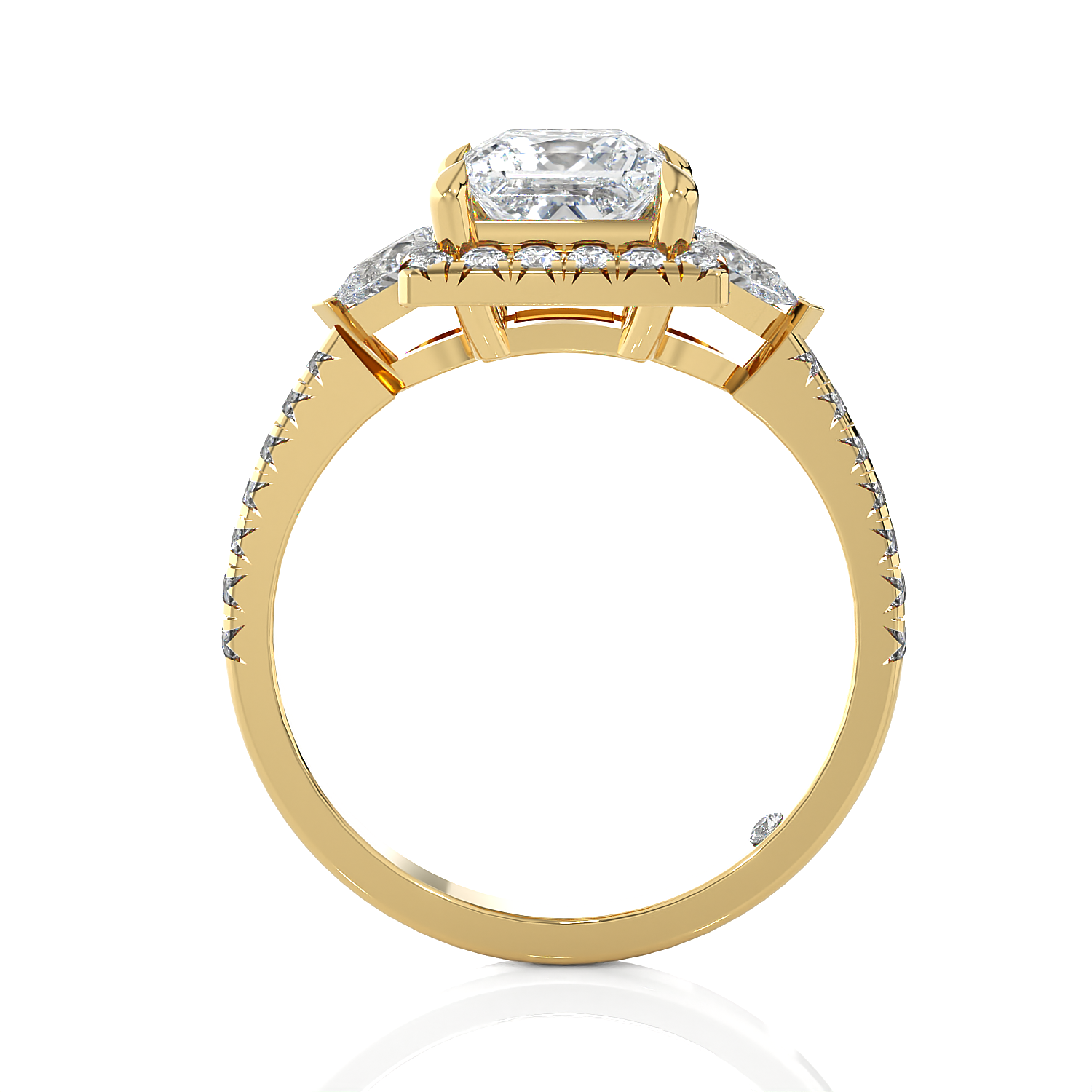 Princess-Cut Lab Grown Diamond Halo Engagement Ring