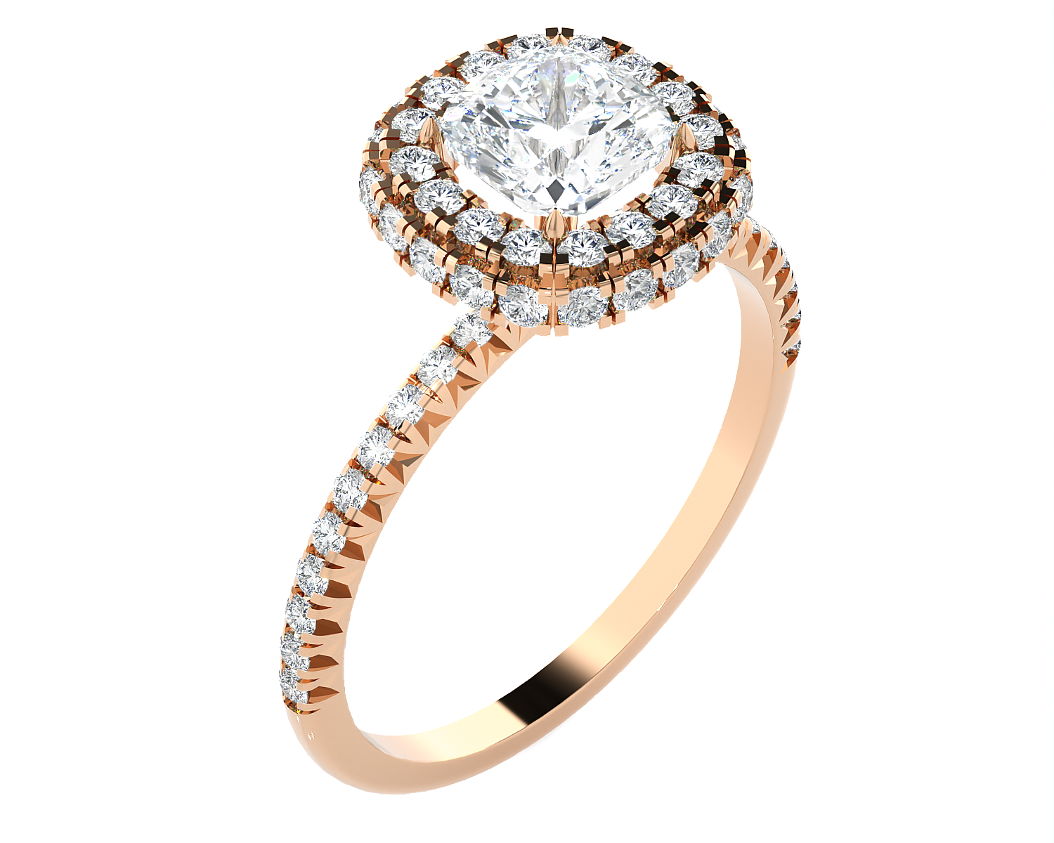 1 5/8 ctw Round Lab Grown Diamond Halo Engagement Ring