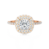 1 5/8 ctw Round Lab Grown Diamond Halo Engagement Ring
