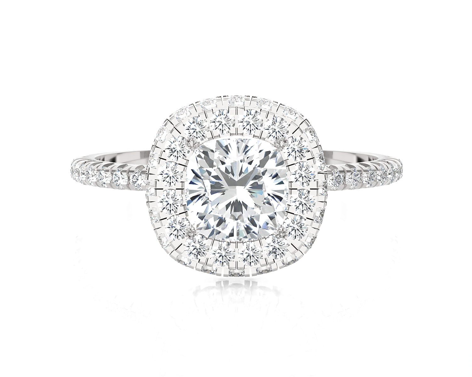 1 5/8 ctw Round Lab Grown Diamond Halo Engagement Ring