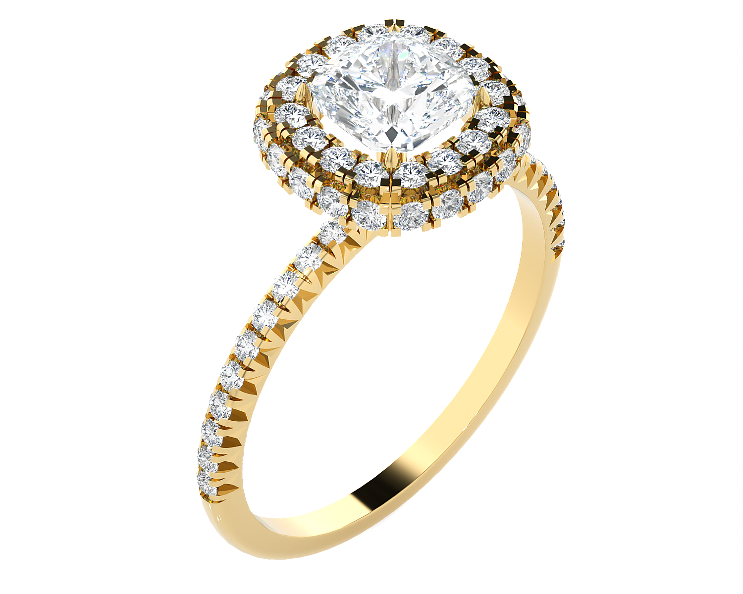 1 5/8 ctw Round Lab Grown Diamond Halo Engagement Ring