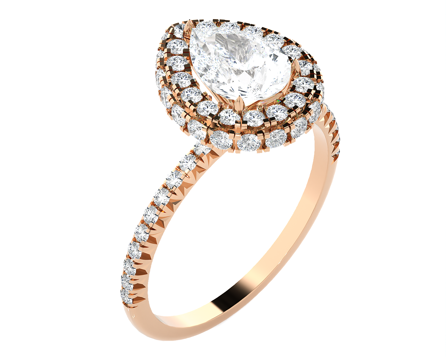 1 5/8 ctw Pear-Shaped Lab Grown Diamond Halo Engagement Ring