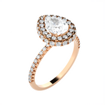 1 5/8 ctw Pear-Shaped Lab Grown Diamond Halo Engagement Ring