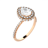 1 5/8 ctw Pear-Shaped Lab Grown Diamond Halo Engagement Ring