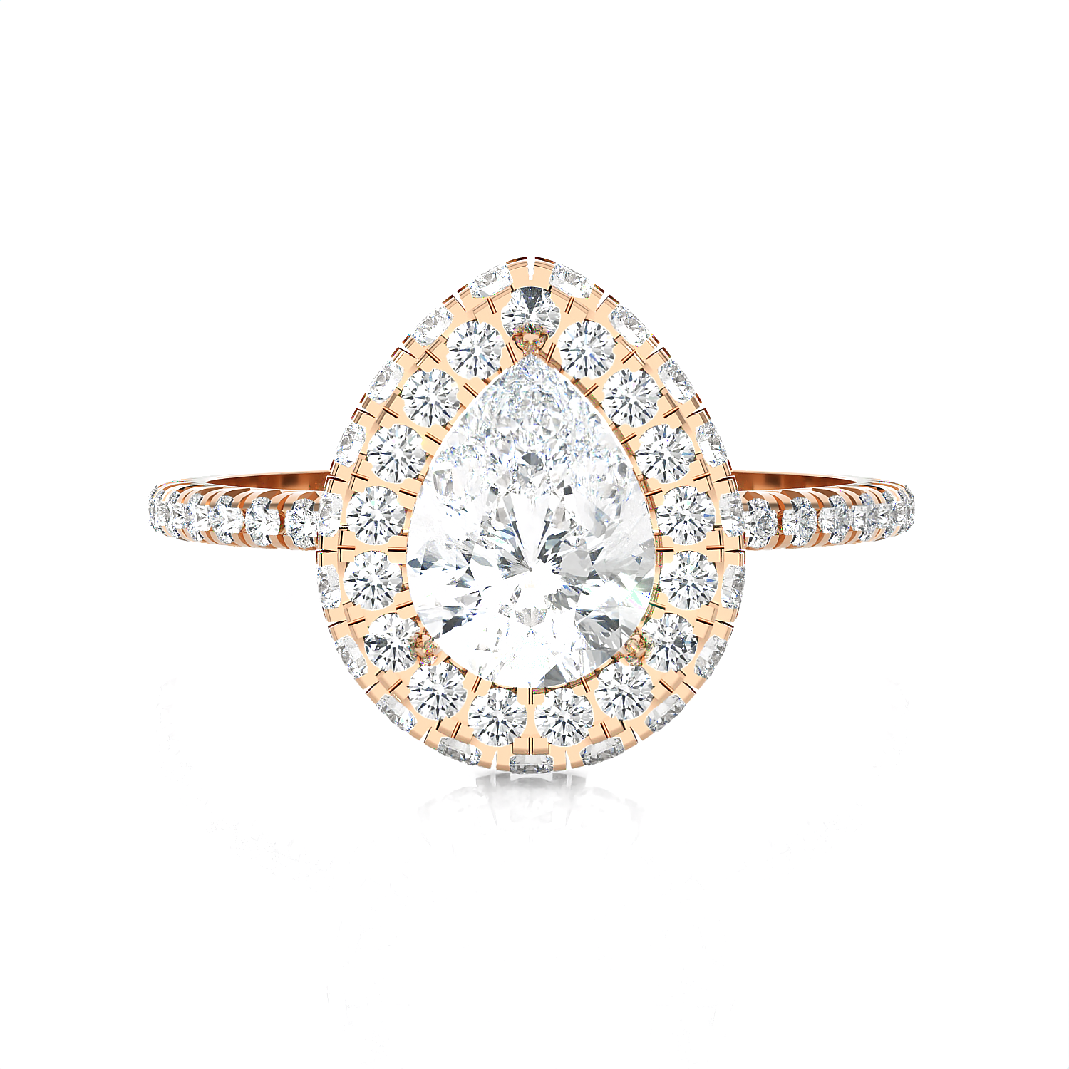 1 5/8 ctw Pear-Shaped Lab Grown Diamond Halo Engagement Ring