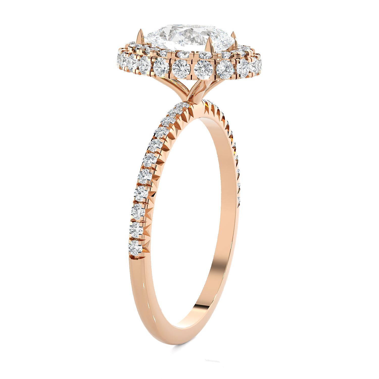 1 5/8 ctw Pear-Shaped Lab Grown Diamond Halo Engagement Ring