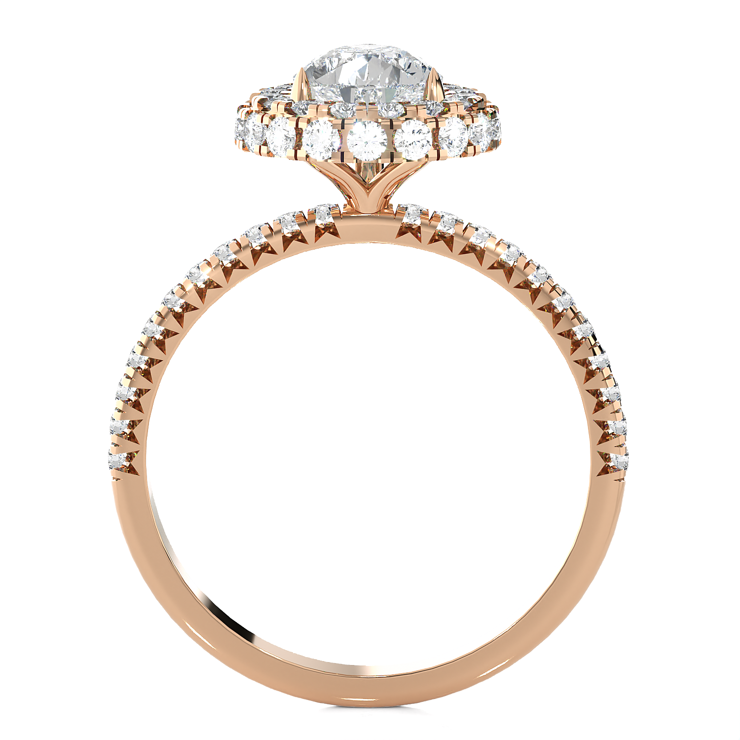 1 5/8 ctw Pear-Shaped Lab Grown Diamond Halo Engagement Ring