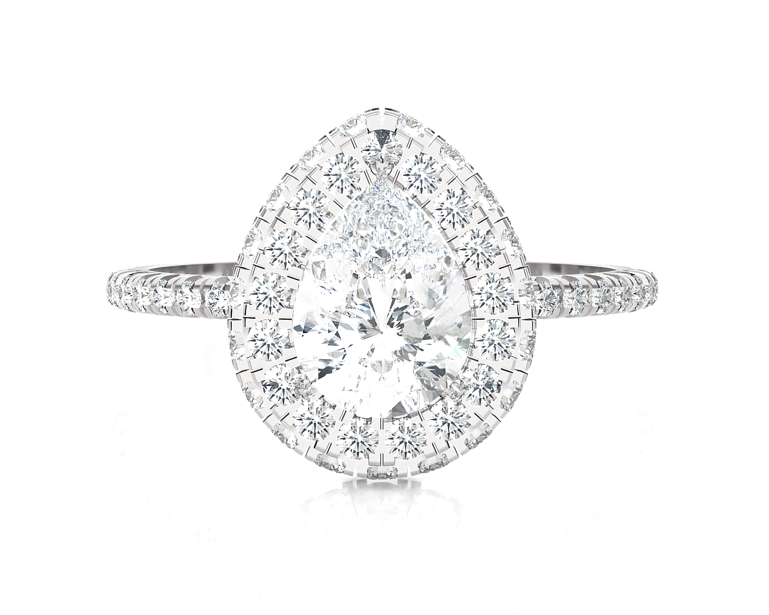 1 5/8 ctw Pear-Shaped Lab Grown Diamond Halo Engagement Ring