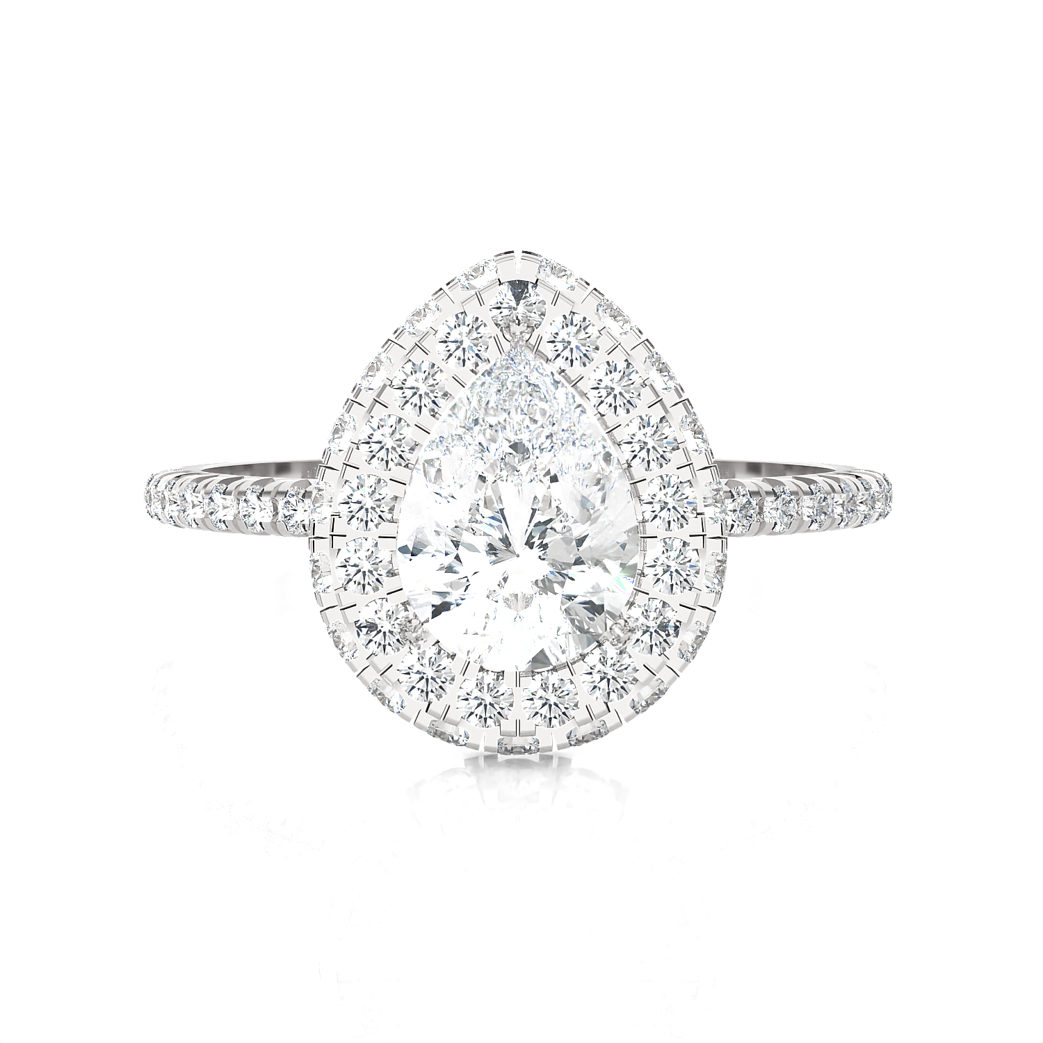 1 5/8 ctw Pear-Shaped Lab Grown Diamond Halo Engagement Ring