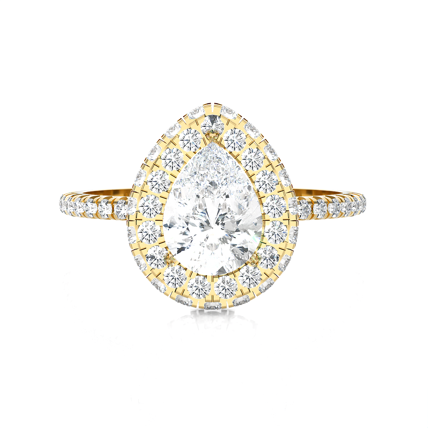 1 5/8 ctw Pear-Shaped Lab Grown Diamond Halo Engagement Ring