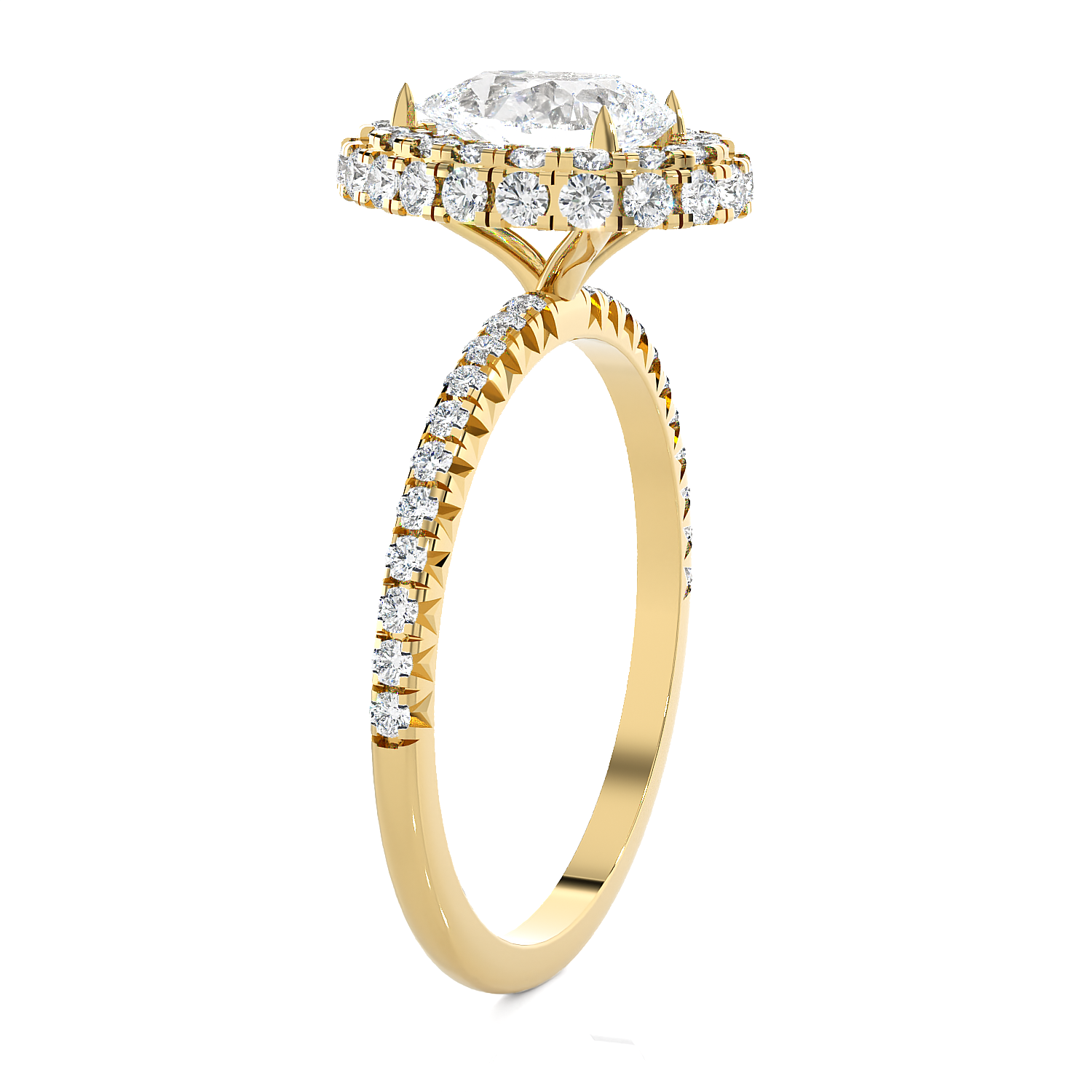 1 5/8 ctw Pear-Shaped Lab Grown Diamond Halo Engagement Ring