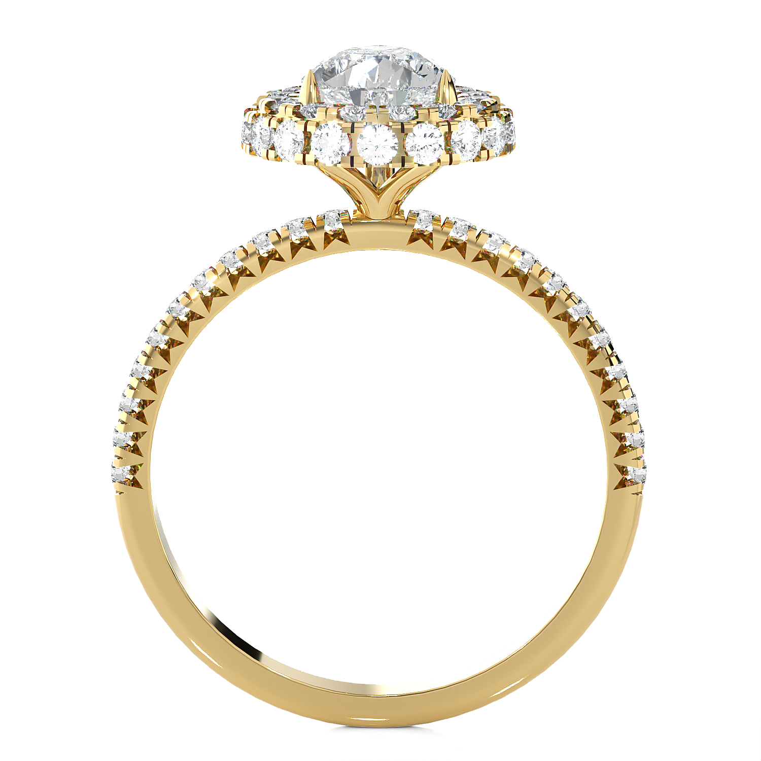 1 5/8 ctw Pear-Shaped Lab Grown Diamond Halo Engagement Ring
