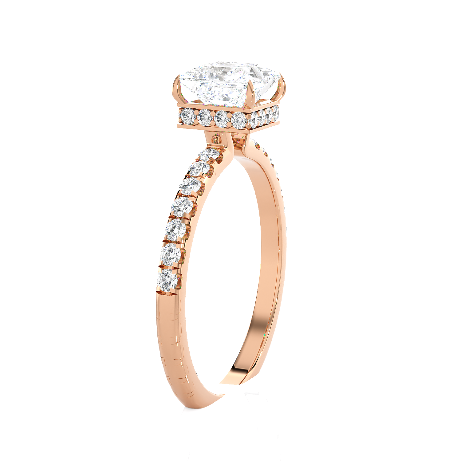 2 1/3 ctw Princess-Cut Lab Grown Diamond Side Stone Engagement Ring