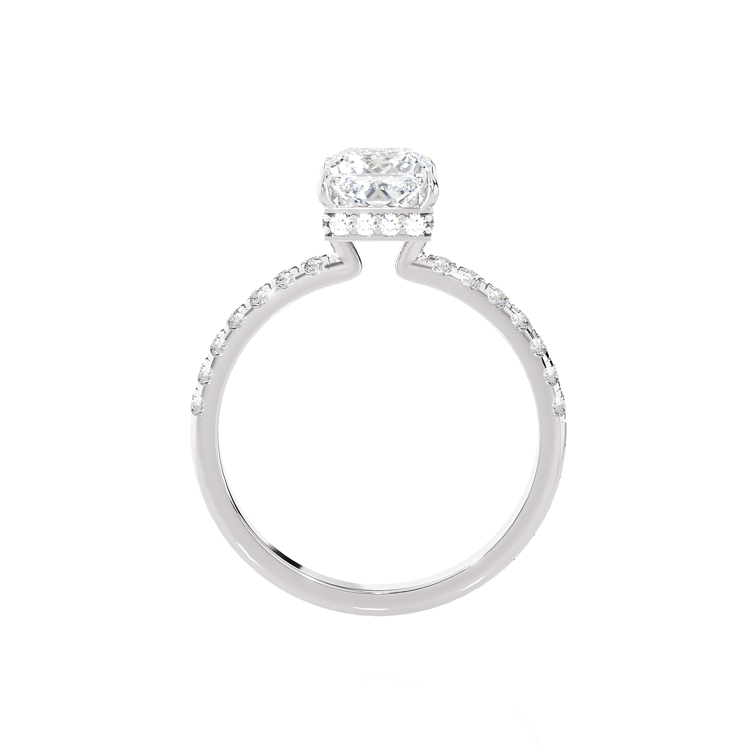 2 1/3 ctw Princess-Cut Lab Grown Diamond Side Stone Engagement Ring