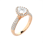 1 1/2 ctw Pear-Shaped Lab Grown Diamond Halo Engagement Ring