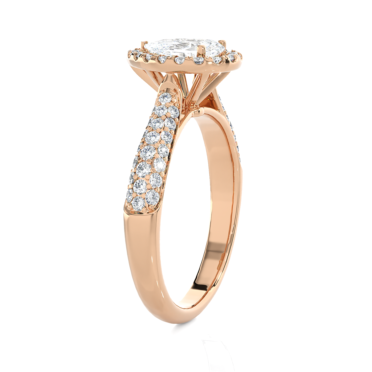 1 1/2 ctw Pear-Shaped Lab Grown Diamond Halo Engagement Ring