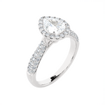 1 1/2 ctw Pear-Shaped Lab Grown Diamond Halo Engagement Ring