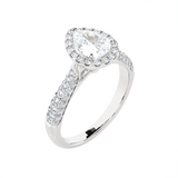 1 1/2 ctw Pear-Shaped Lab Grown Diamond Halo Engagement Ring