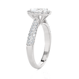 1 1/2 ctw Pear-Shaped Lab Grown Diamond Halo Engagement Ring
