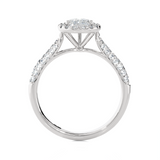1 1/2 ctw Pear-Shaped Lab Grown Diamond Halo Engagement Ring