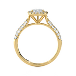 1 1/2 ctw Pear-Shaped Lab Grown Diamond Halo Engagement Ring