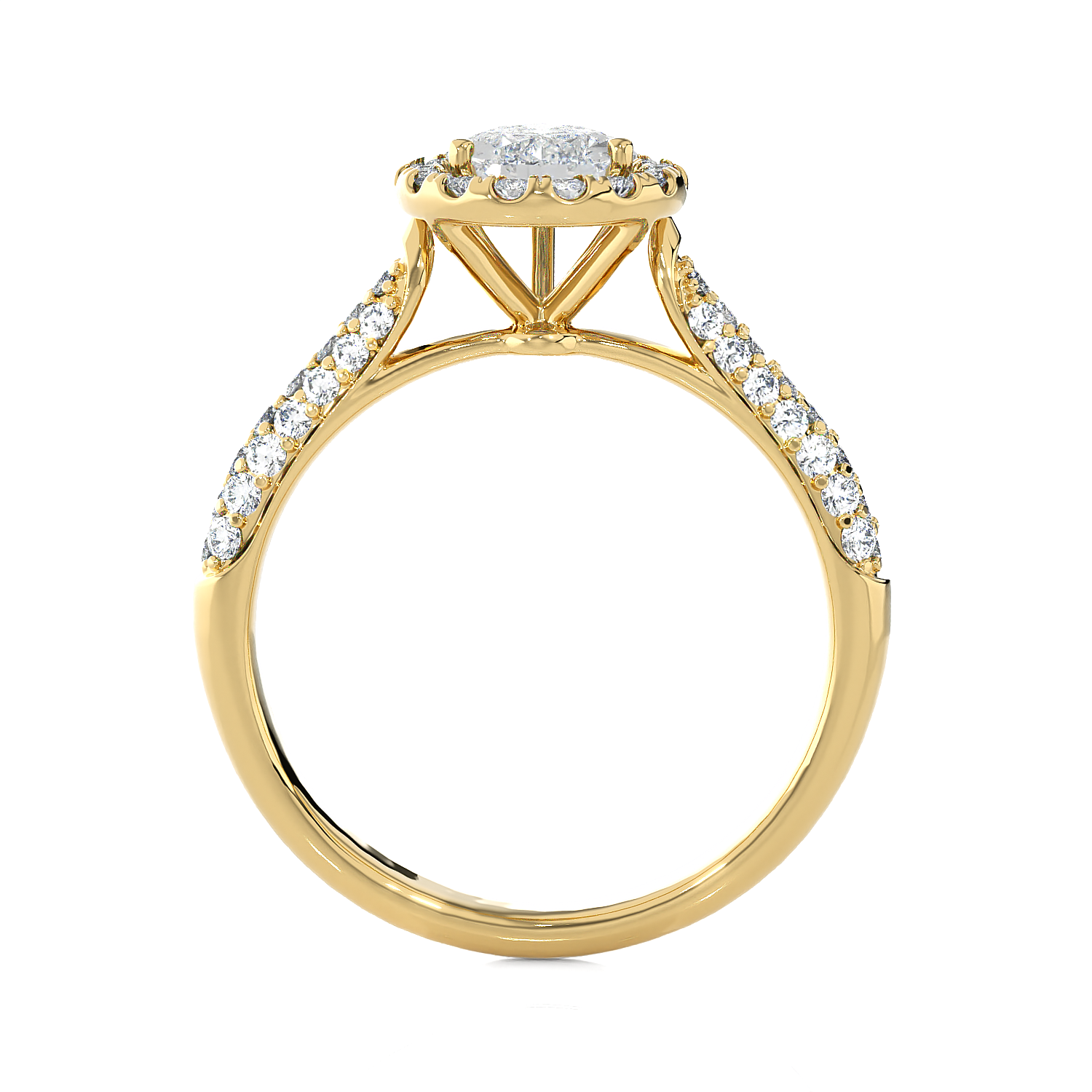 1 1/2 ctw Pear-Shaped Lab Grown Diamond Halo Engagement Ring