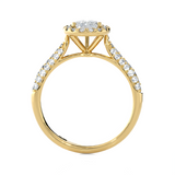 1 1/2 ctw Pear-Shaped Lab Grown Diamond Halo Engagement Ring