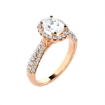 1 1/3 ctw Oval Lab Grown Diamond Halo Engagement Ring