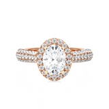 1 1/3 ctw Oval Lab Grown Diamond Halo Engagement Ring