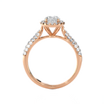 1 1/3 ctw Oval Lab Grown Diamond Halo Engagement Ring