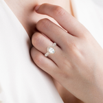 1 1/3 ctw Oval Lab Grown Diamond Halo Engagement Ring