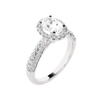 1 1/3 ctw Oval Lab Grown Diamond Halo Engagement Ring